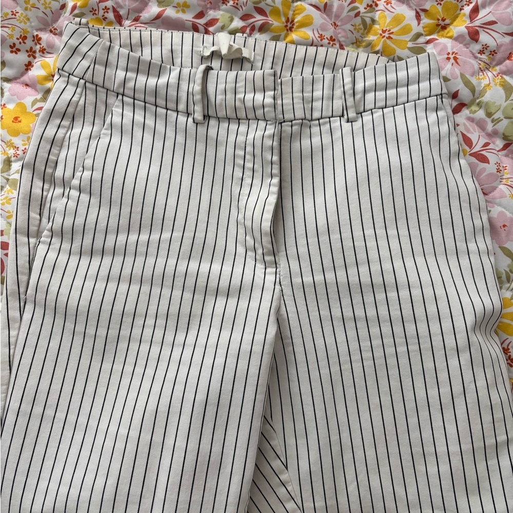 H&M Black and White Striped Trousers